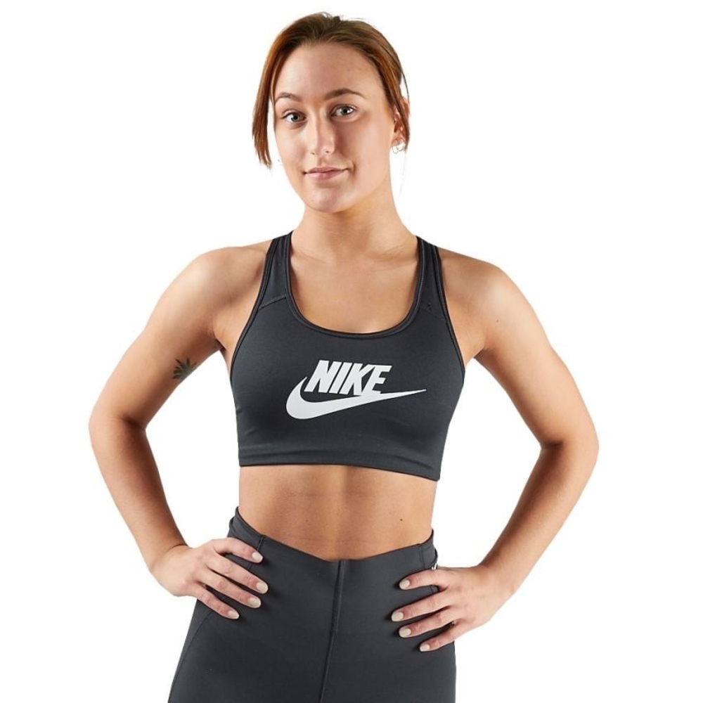 Nike - Women's Black Sports Bra (White Nike Logo)